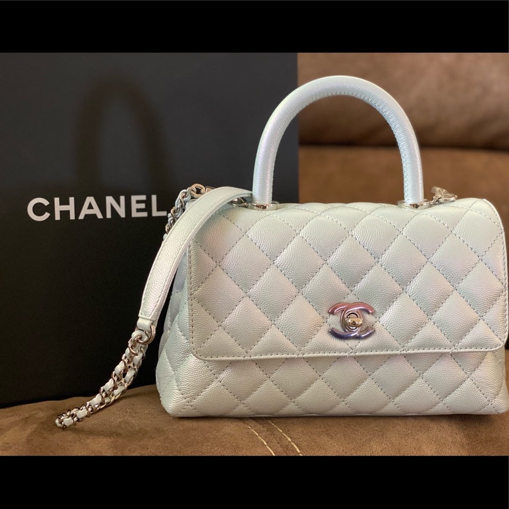 Authentic Chanel 21k Iridescent Blue Coco Small Brand New Never Worn